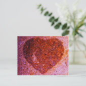 koraalroze hart briefkaart (Staand voorkant)