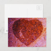 koraalroze hart briefkaart (Voorkant / Achterkant)