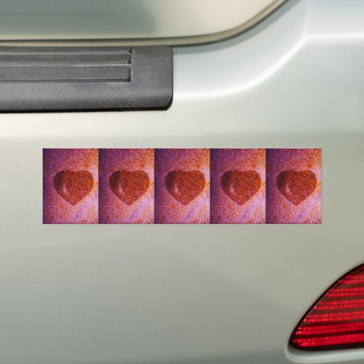 koraalroze hart bumpersticker (Op auto)