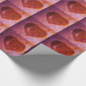 koraalroze hart cadeaupapier (Hoek)