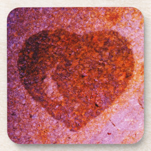 koraalroze hart drankjes onderzetter