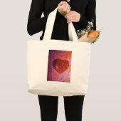 koraalroze hart grote tote bag (Voorkant (product))