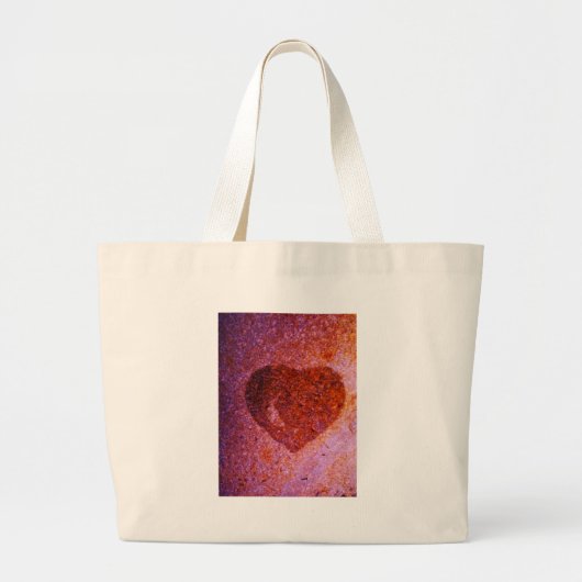 koraalroze hart grote tote bag (Voorkant)