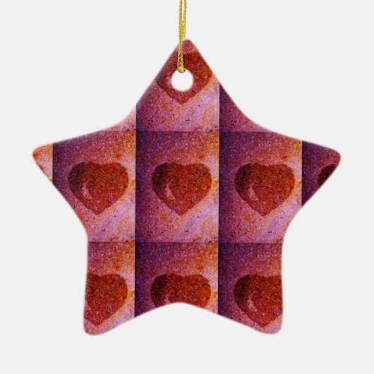 koraalroze hart keramisch ornament (Voorkant)