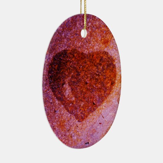 koraalroze hart keramisch ornament (Rechts)