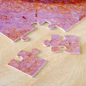 koraalroze hart legpuzzel (Zijkant)