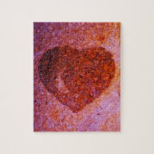 koraalroze hart legpuzzel (Verticaal)