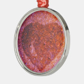 koraalroze hart metalen ornament (Links)