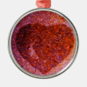 koraalroze hart metalen ornament (Voorkant)