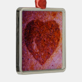 koraalroze hart metalen ornament (Rechts)