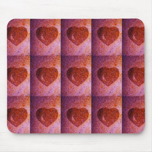 koraalroze hart muismat (Voorkant)