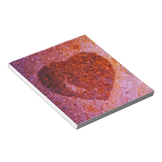 koraalroze hart notitieblok (Schuin)