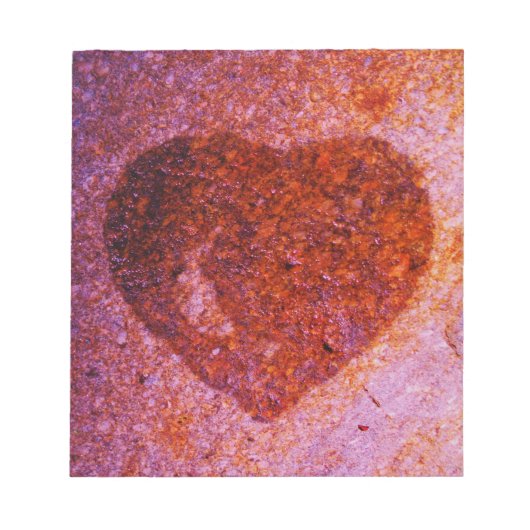 koraalroze hart notitieblok (Voorkant)