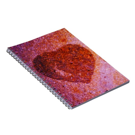 koraalroze hart notitieboek (Rechterzijde)