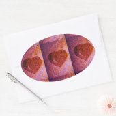 koraalroze hart ovale sticker (Envelop)