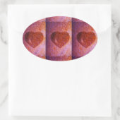 koraalroze hart ovale sticker (Tas)