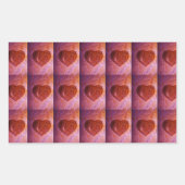 koraalroze hart rechthoekige sticker (Voorkant)