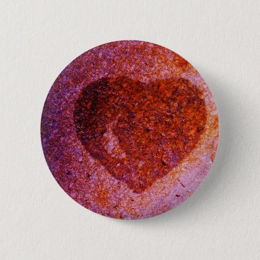 koraalroze hart ronde button 5,7 cm (Voorkant)