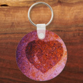 koraalroze hart sleutelhanger (Voorkant)