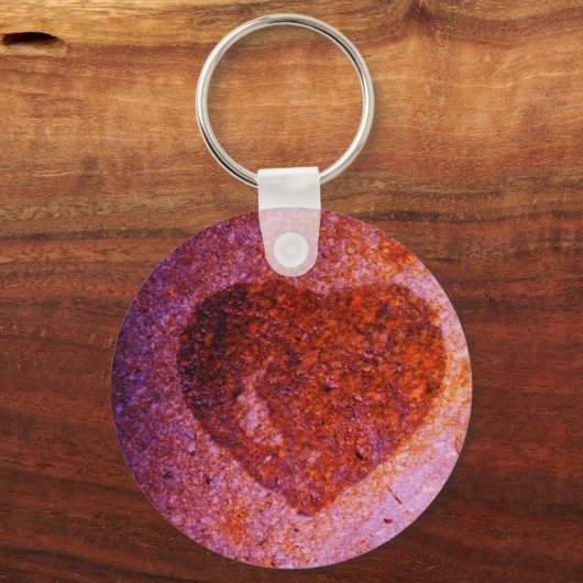 koraalroze hart sleutelhanger (Voorkant)