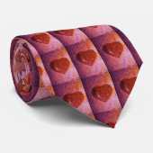 koraalroze hart stropdas (Opgerold)