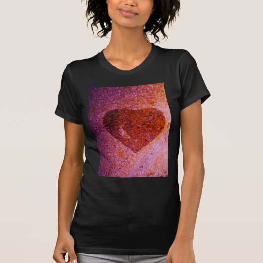 koraalroze hart t-shirt (Voorkant)