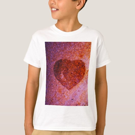 koraalroze hart t-shirt (Voorkant)