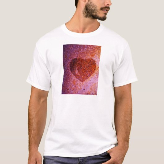 koraalroze hart t-shirt (Voorkant)