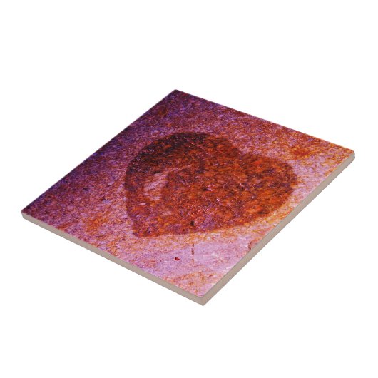 koraalroze hart tegeltje (Zijkant)