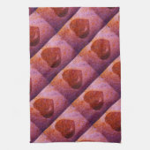 koraalroze hart theedoek (Verticaal)