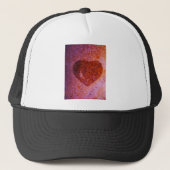 koraalroze hart trucker pet (Voorkant)