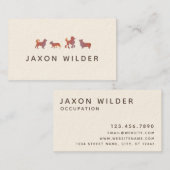 Koraalroze hond Silhouette Cloud Sunset Minimale Visitekaartje (Voorkant / Achterkant)