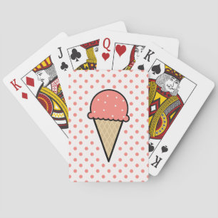 Koraalroze Ijsje Kegel Pokerkaarten