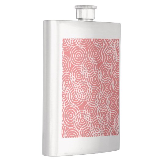 Koraalroze Ikat overlappende cirkels geometrisch p Flacon (Rechts)