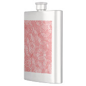 Koraalroze Ikat overlappende cirkels geometrisch p Flacon (Links)