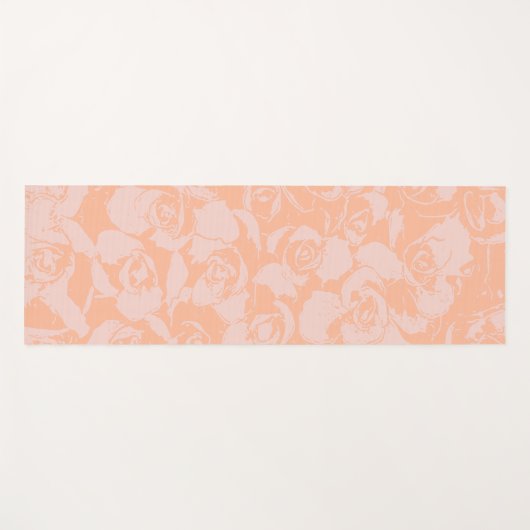 Koraalroze illustratie van flessenpatroon yogamat (Voorkant (horizontaal))