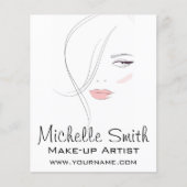 Koraalroze lippen make-up artiesten branding flyer (Voorkant)