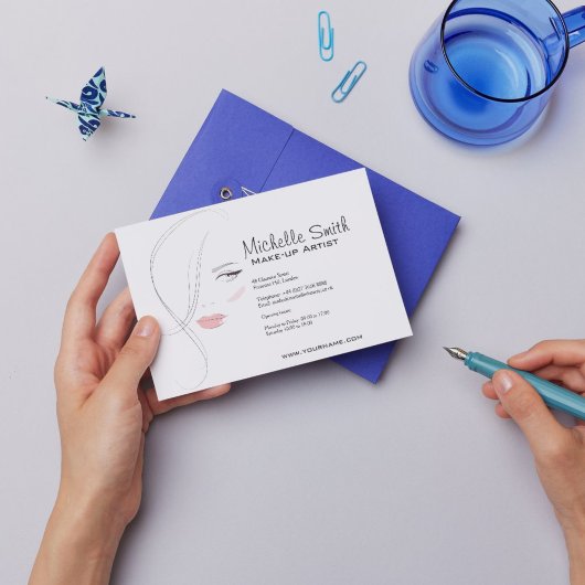 Koraalroze lippen vormen het merk kunstenaar briefkaart