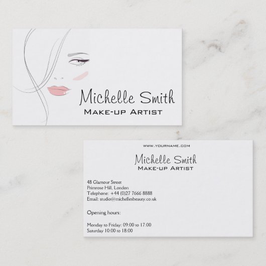 Koraalroze lippen vormen het merk kunstenaar visitekaartje (Voorkant / Achterkant)