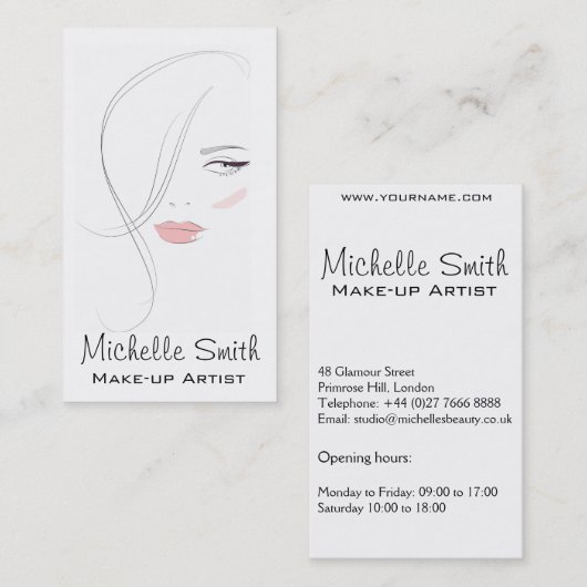 Koraalroze lippen vormen het merk kunstenaar visitekaartje (Voorkant / Achterkant)