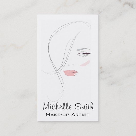 Koraalroze lippen vormen het merk kunstenaar visitekaartje (Voorkant)