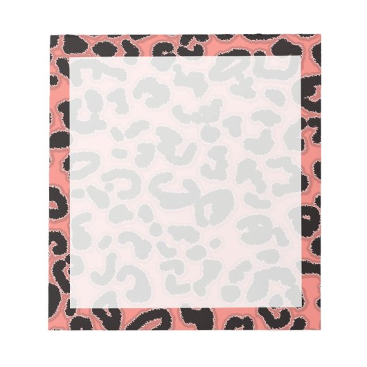 Koraalroze luipaard notitieblok (Voorkant)