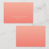 Koraalroze minimalistisch modern visitekaartje (Voorkant / Achterkant)