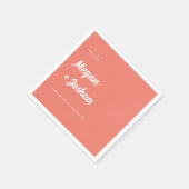 Koraalroze Minimalistische Script Bruiloft Servet (Hoek)