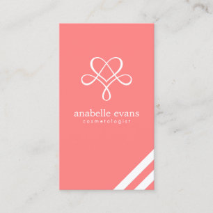 Koraalroze moderne heek en wervelkolom visitekaartje