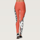 Koraalroze octopus Tentacle Leggings (Achterkant)