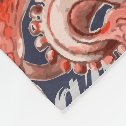 Koraalroze  Octopus Zee creatinatie Fleece Deken (Hoek)