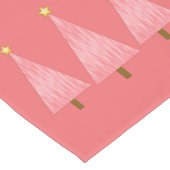 Koraalroze ombre Retro Moderne kerstboom Korte Tafelloper (Hoek)