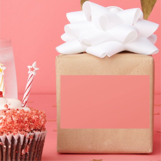 Koraalroze Rechthoekige Sticker (Feest)