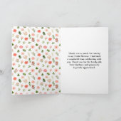 Koraalroze rode rozen Floral Vrijgezellenfeest Bedankkaart (Binnen)